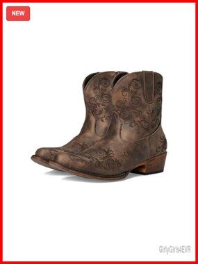 Womens Faux Leather Embroidery Snip Toe Low Heel Ankle Boots Casual Pull On